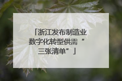 浙江发布制造业数字化转型供需“三张清单”