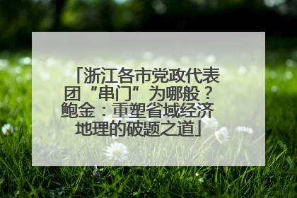 浙江各市党政代表团“串门”为哪般？鲍金：重塑省域经济地理的破题之道