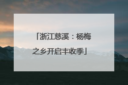 浙江慈溪：杨梅之乡开启丰收季