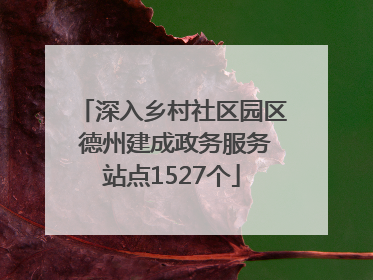 深入乡村社区园区 德州建成政务服务站点1527个