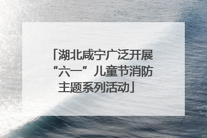 湖北咸宁广泛开展“六一”儿童节消防主题系列活动