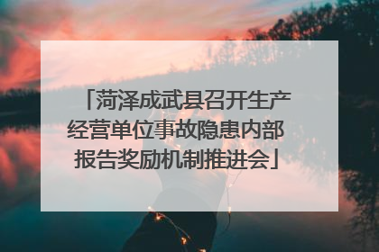 菏泽成武县召开生产经营单位事故隐患内部报告奖励机制推进会