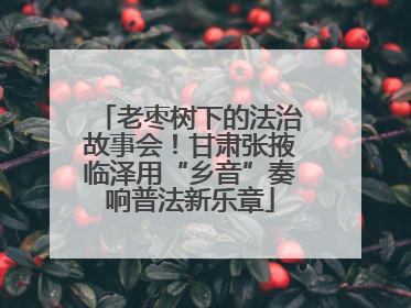 老枣树下的法治故事会！甘肃张掖临泽用“乡音”奏响普法新乐章