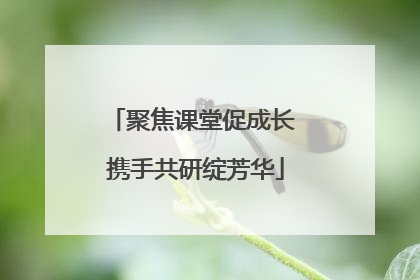 聚焦课堂促成长 携手共研绽芳华