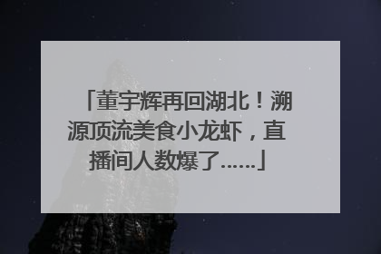 董宇辉再回湖北！溯源顶流美食小龙虾，直播间人数爆了……