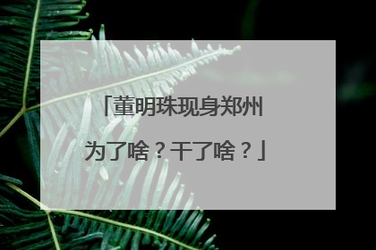 董明珠现身郑州 为了啥？干了啥？