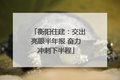 衡阳住建：交出亮眼半年报 奋力冲刺下半程