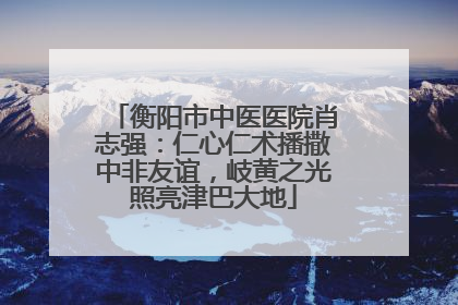 衡阳市中医医院肖志强：仁心仁术播撒中非友谊，岐黄之光照亮津巴大地
