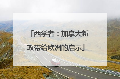 西学者：加拿大新政带给欧洲的启示