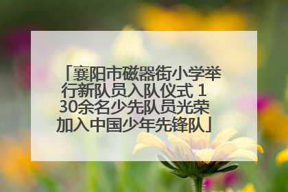 襄阳市磁器街小学举行新队员入队仪式 130余名少先队员光荣加入中国少年先锋队