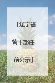 辽宁省管干部任前公示