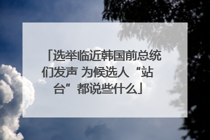选举临近韩国前总统们发声 为候选人“站台”都说些什么