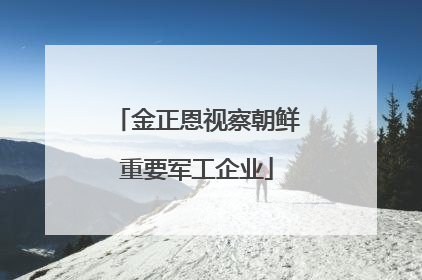 金正恩视察朝鲜重要军工企业
