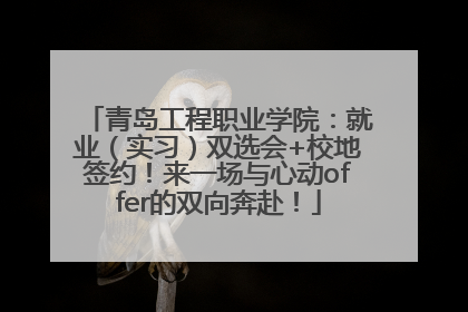 青岛工程职业学院：就业（实习）双选会+校地签约！来一场与心动offer的双向奔赴！