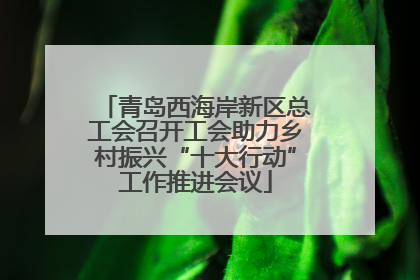 青岛西海岸新区总工会召开工会助力乡村振兴“十大行动”工作推进会议