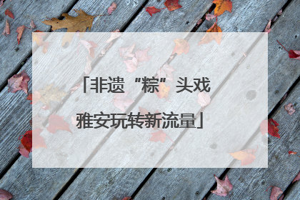 非遗“粽”头戏 雅安玩转新流量