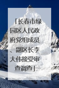长春市绿园区人民政府党组成员、副区长李大伟接受审查调查