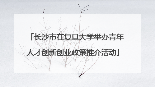 长沙市在复旦大学举办青年人才创新创业政策推介活动