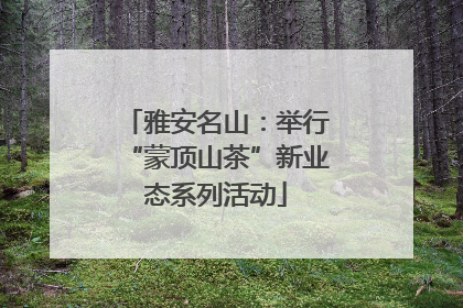 雅安名山：举行“蒙顶山茶”新业态系列活动