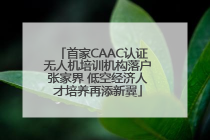 首家CAAC认证无人机培训机构落户张家界 低空经济人才培养再添新翼
