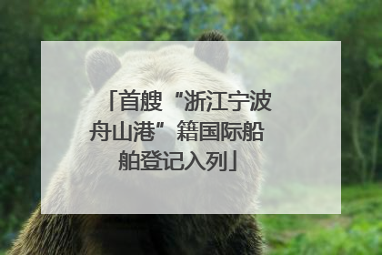 首艘“浙江宁波舟山港”籍国际船舶登记入列