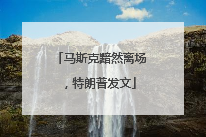 马斯克黯然离场，特朗普发文