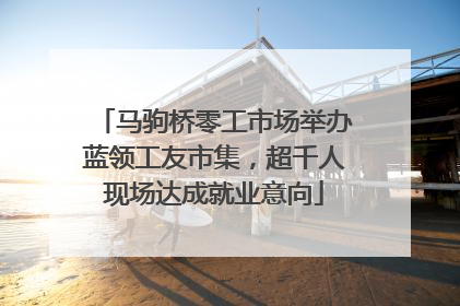 马驹桥零工市场举办蓝领工友市集，超千人现场达成就业意向