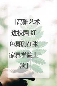 高雅艺术进校园 红色舞剧在张家界学院上演