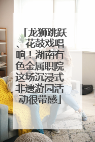 龙狮跳跃、花鼓戏唱响！湖南有色金属职院这场沉浸式非遗游园活动很带感