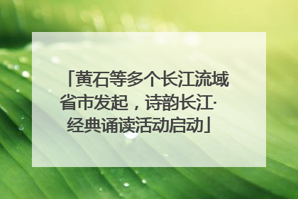 黄石等多个长江流域省市发起，诗韵长江·经典诵读活动启动