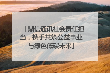 鼎信通讯社会责任担当，携手共筑公益事业与绿色低碳未来