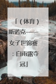 （体育）斯诺克——女子世锦赛：白雨露夺冠