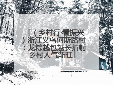 （乡村行·看振兴）浙江义乌何斯路村：龙粽越包越长折射乡村人气渐旺
