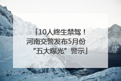 10人终生禁驾！河南交警发布5月份“五大曝光”警示