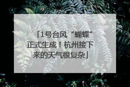 1号台风“蝴蝶”正式生成！杭州接下来的天气很复杂