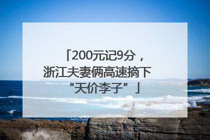 200元记9分，浙江夫妻俩高速摘下“天价李子”