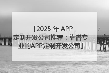 2025 年 APP 定制开发公司推荐：靠谱专业的APP定制开发公司
