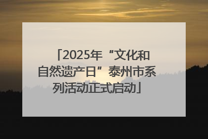 2025年“文化和自然遗产日”泰州市系列活动正式启动