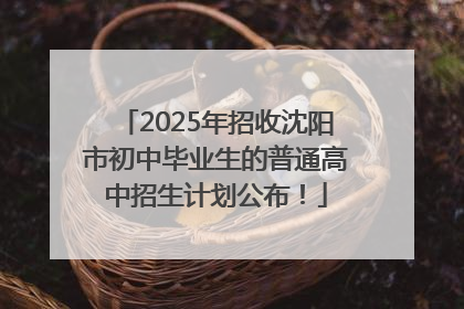 2025年招收沈阳市初中毕业生的普通高中招生计划公布！