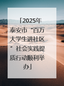 2025年泰安市“百万大学生进社区”社会实践提质行动顺利举办