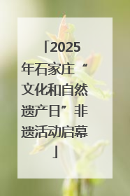 2025年石家庄“文化和自然遗产日”非遗活动启幕