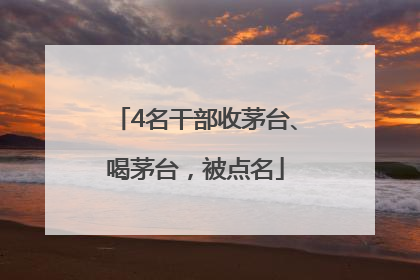 4名干部收茅台、喝茅台，被点名