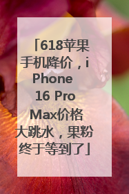 618苹果手机降价，iPhone 16 Pro Max价格大跳水，果粉终于等到了