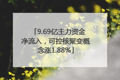 9.69亿主力资金净流入，可控核聚变概念涨1.88%