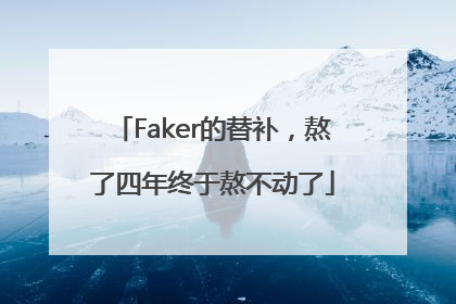 Faker的替补，熬了四年终于熬不动了